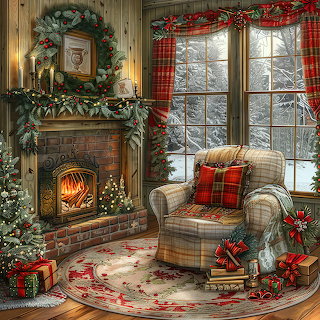 Christmas Fireplace Nook