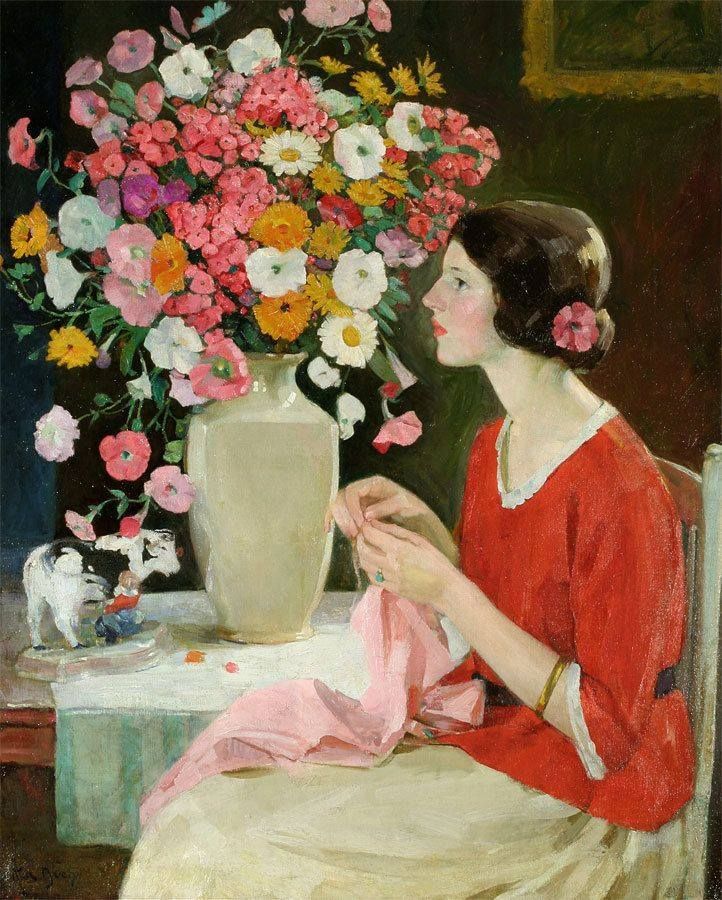 Woman with Flower Vase