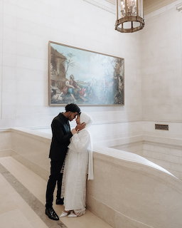Couple Kissing in Art Museum