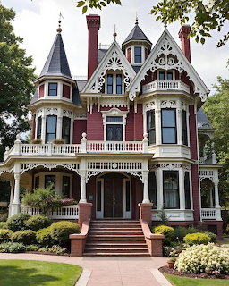 Victorian Mansion with Turrets