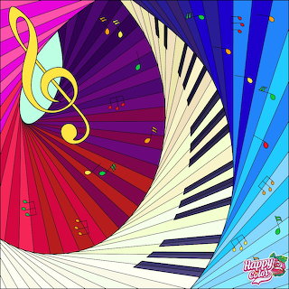 Piano Keys Rainbow Spiral