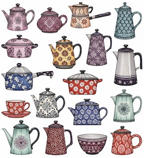 Vintage Enamel Teapots Collection