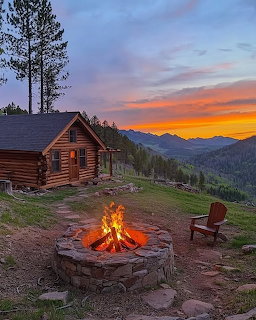 Mountain Cabin Sunset