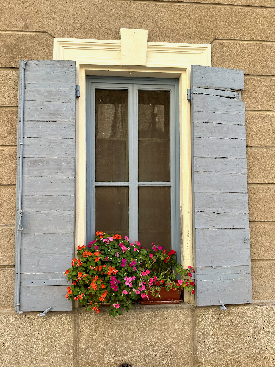View of Cucuron village in Provence, France with stone buildings