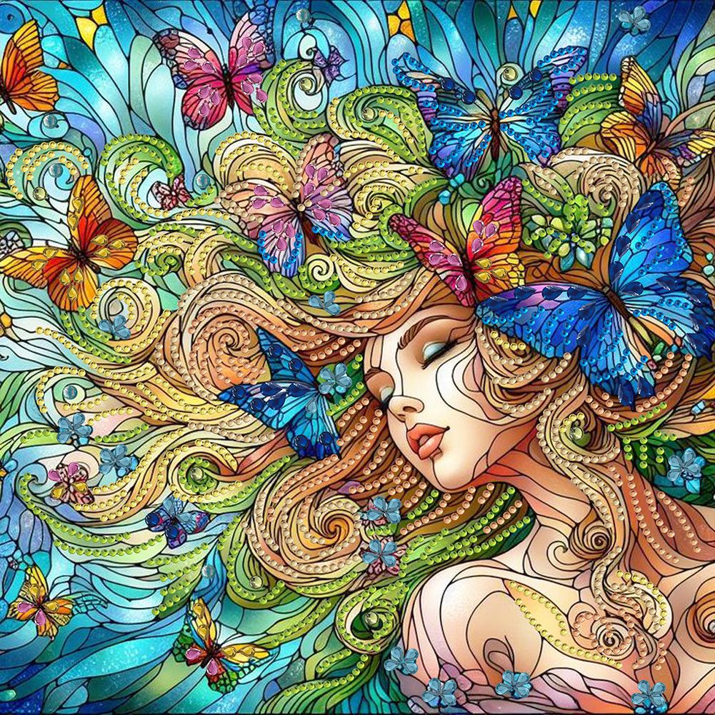 Woman with Butterfly Hair
