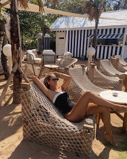 Natalie Roser Relaxing in Hammock