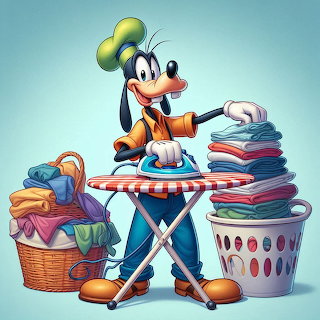 Goofy Ironing Laundry