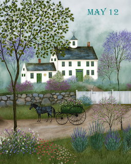 White Colonial House Spring