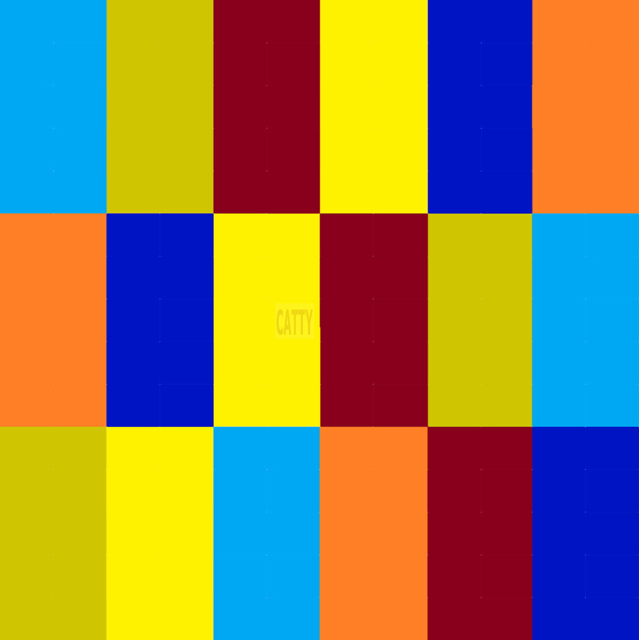 Grid of bright colored rectangular blocks in red, blue, yellow, orange, and cyan