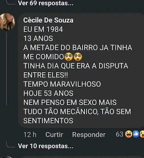 Social media comment thread with Portuguese text and profile picture