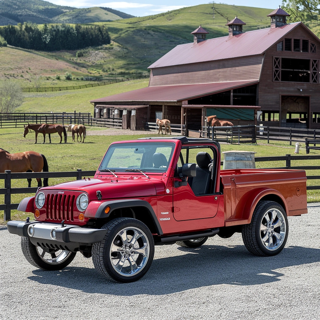 Jeep Pickup Truck at Horse Ranch