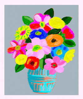Colorful Flower Bouquet Painting