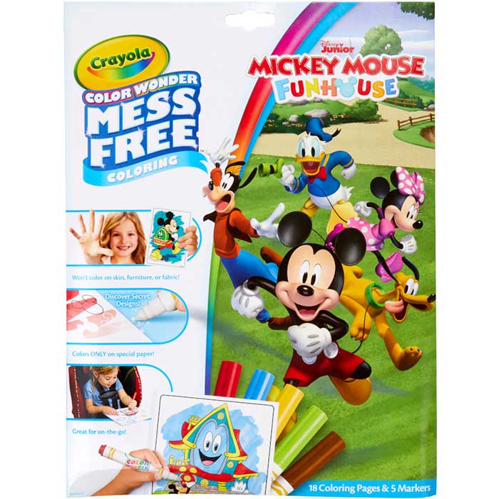 Crayola Color Wonder Mickey Mouse Clubhouse coloring set package with characters and markers
