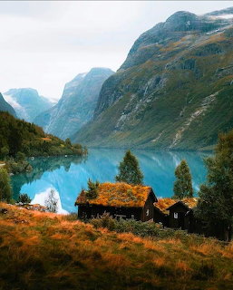 Norwegian Fjord Lake Cabin