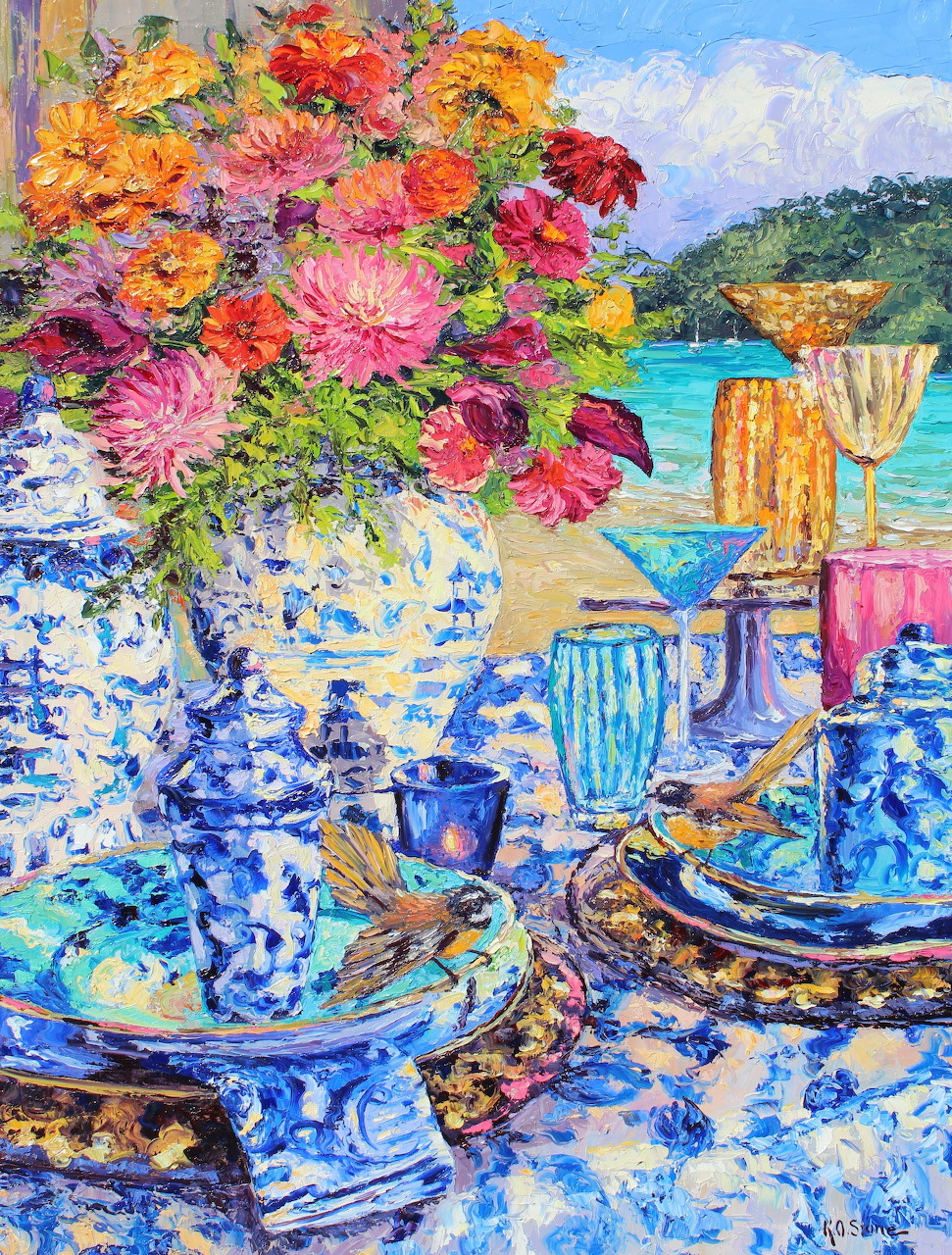 Coastal Still Life Flowers