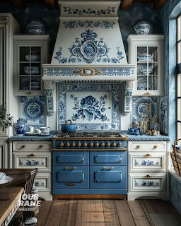 Vintage Blue Kitchen Range
