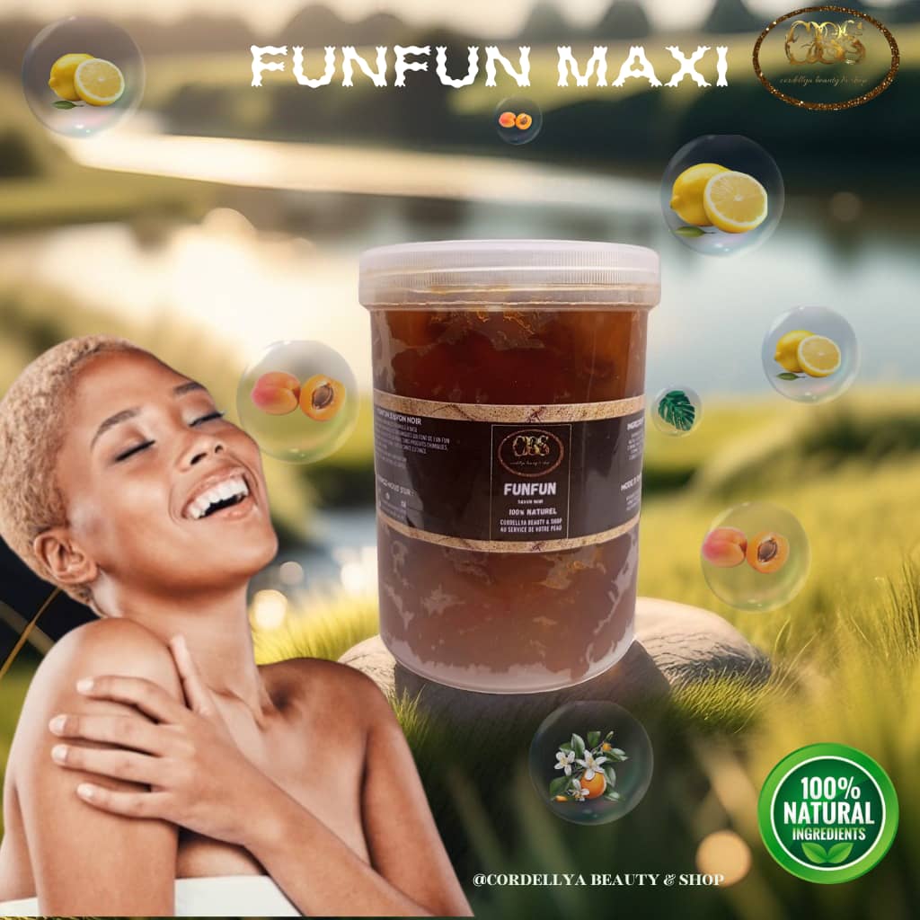 Smiling woman beside a large cosmetic jar in a grassy field with floating bubbles