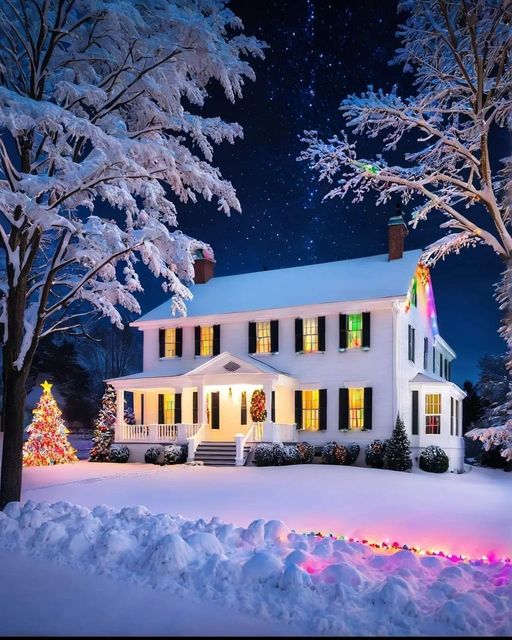 Mansion in Snow Christmas