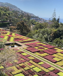 Colorful Terraced Garden Hillside