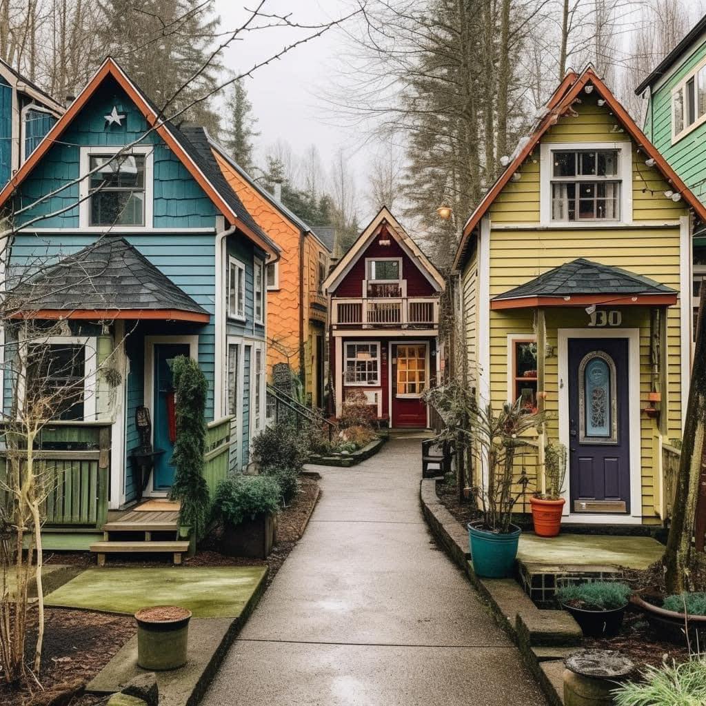 Colorful Tiny House Village