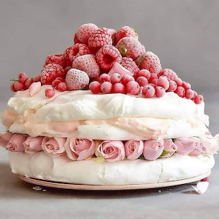 Layered Berry Meringue Cake