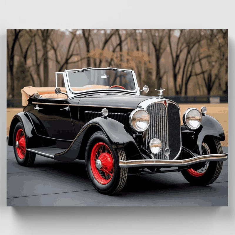 Vintage Black Convertible Car