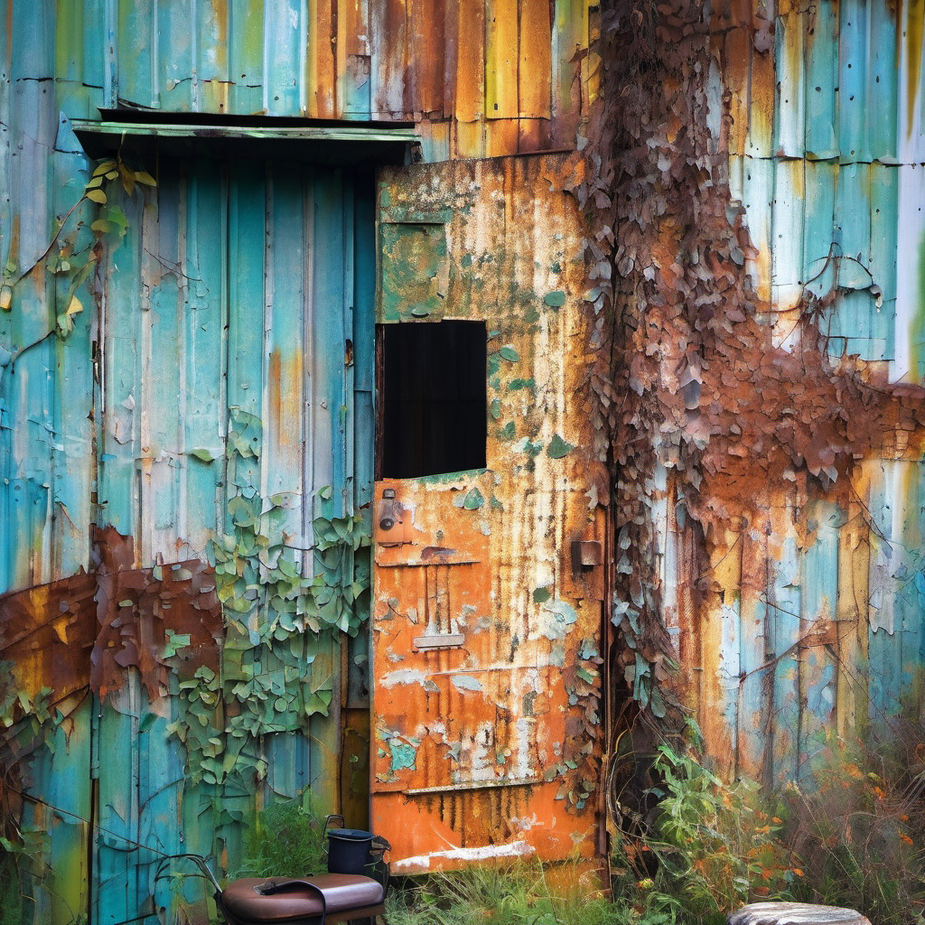 Rusty Corrugated Metal Shed