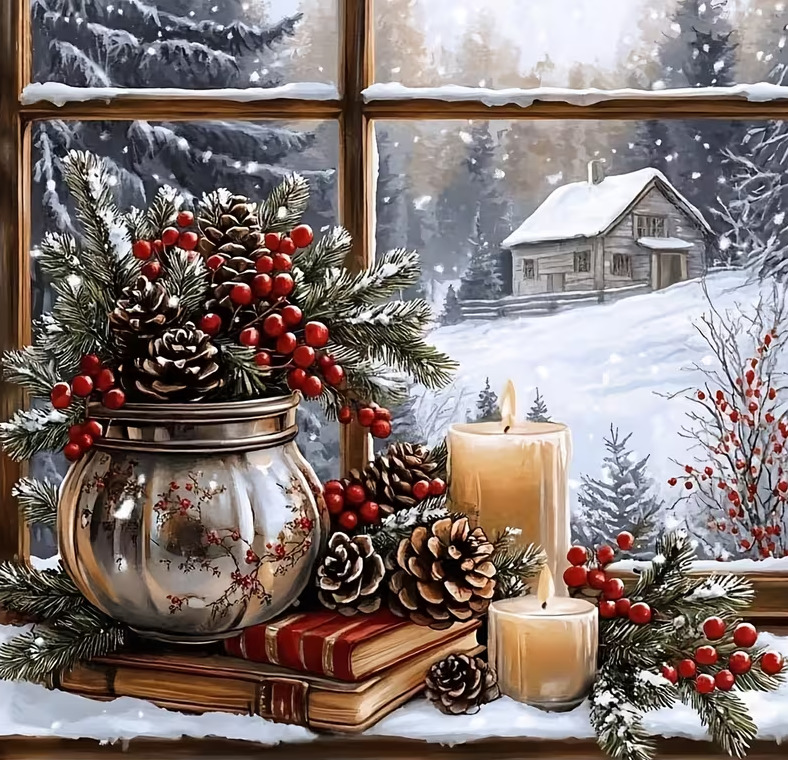 Christmas Window Decoration Snow