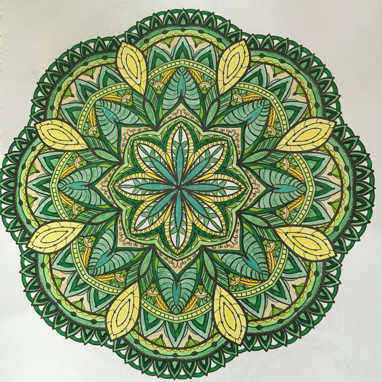 Green Floral Mandala