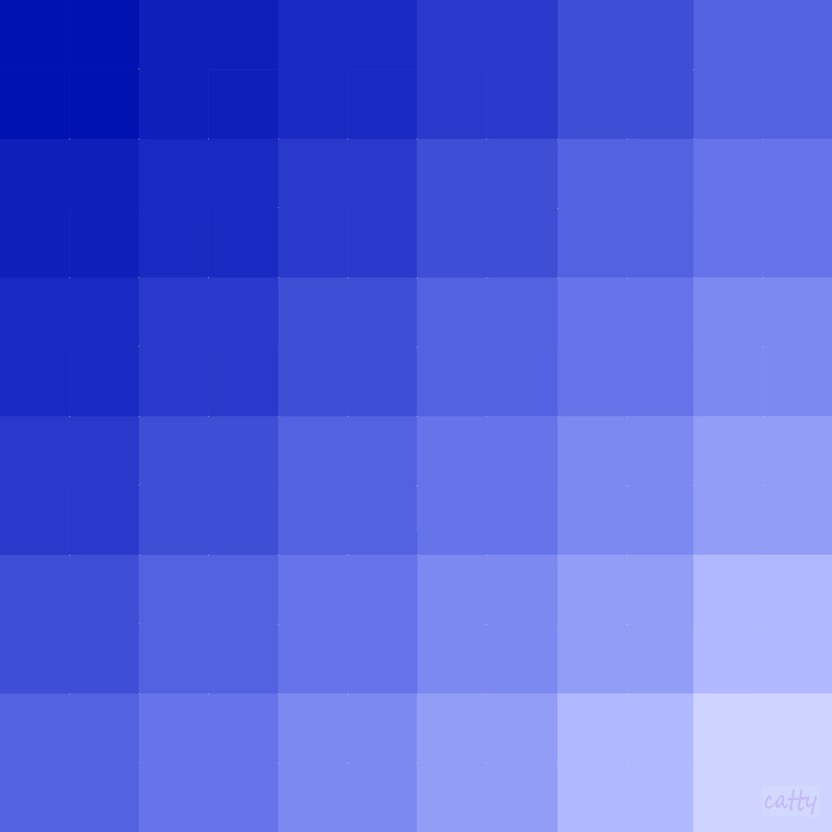 Grid of blue color squares transitioning from dark navy to light lavender in a smooth gradient