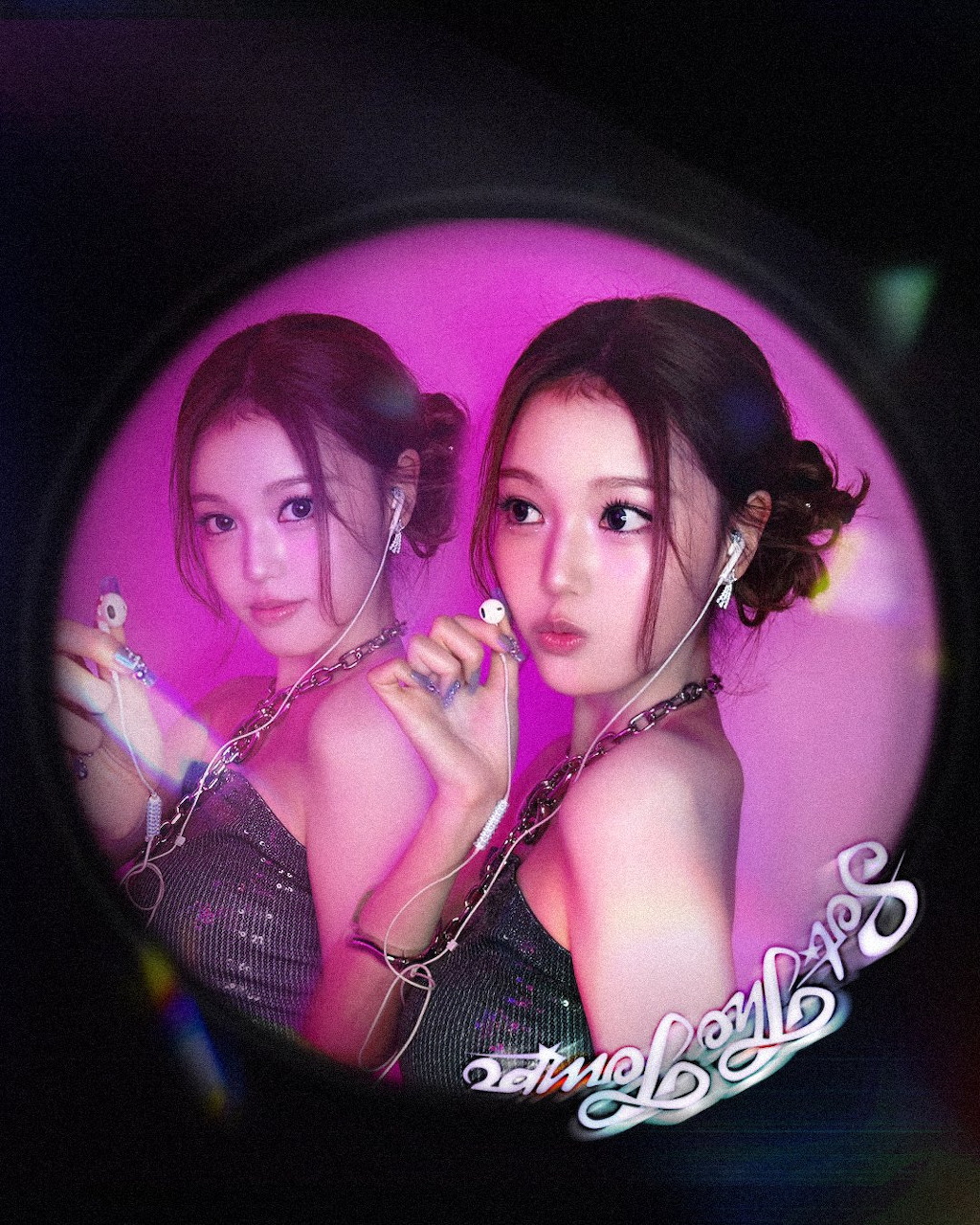 IZNA K-pop girl group members posing together in stylish outfits