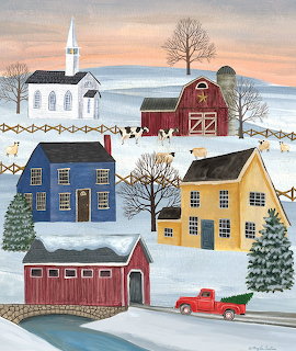 Winter Saltbox Village