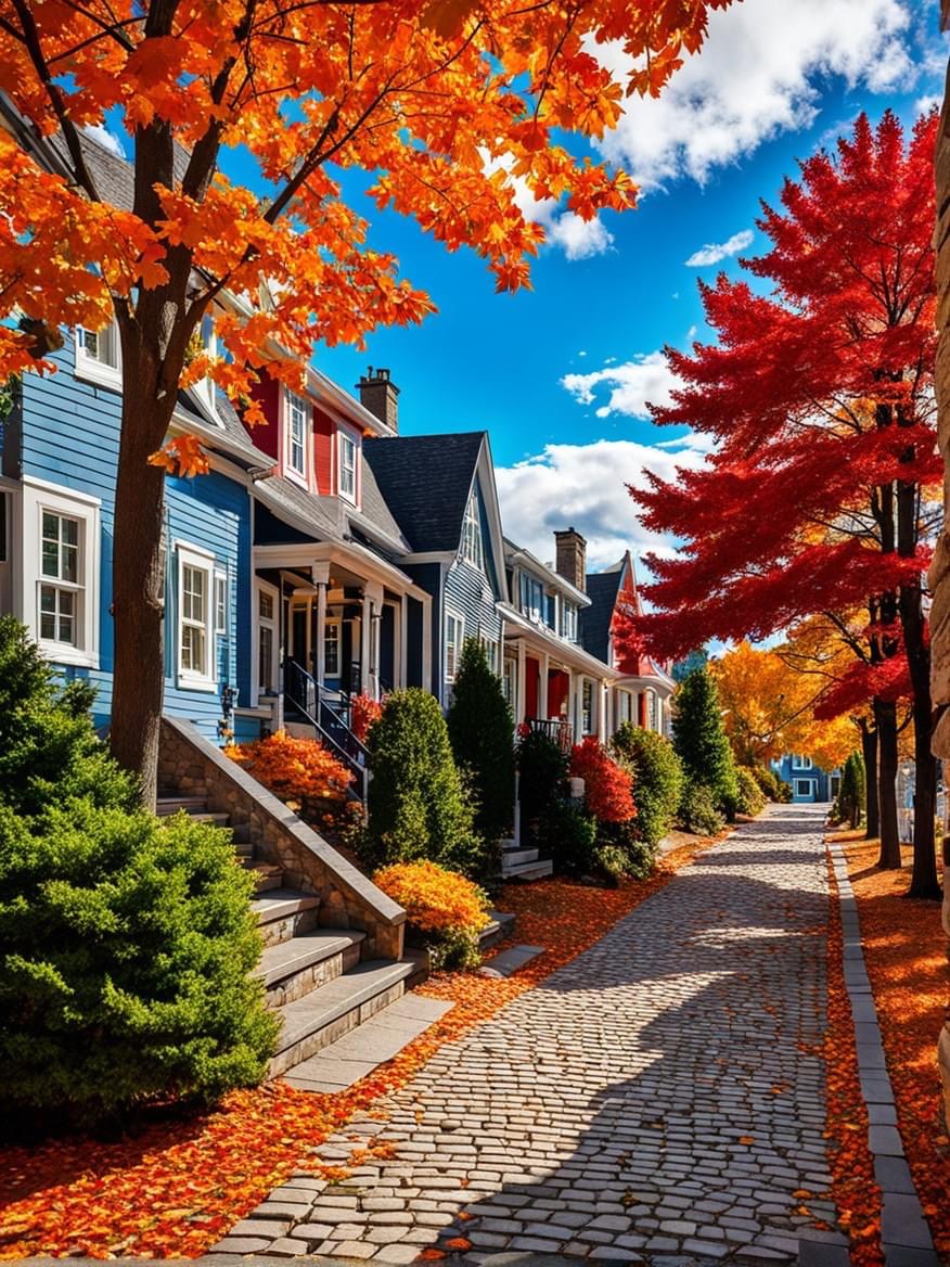 Autumn Neighborhood Street