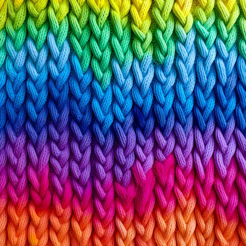 Knitted Rainbow Striped Texture