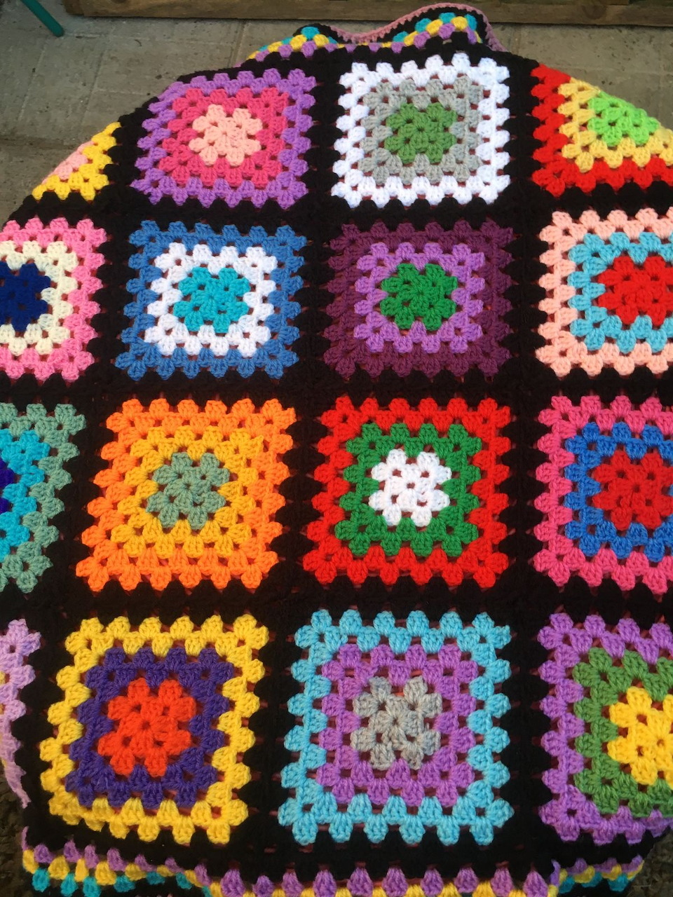 Colorful Granny Square Blanket