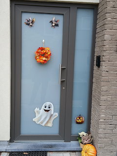 Halloween Decorated Front Door