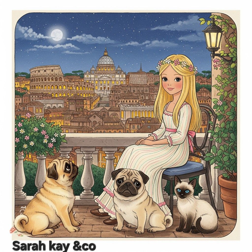 Girl with Pugs