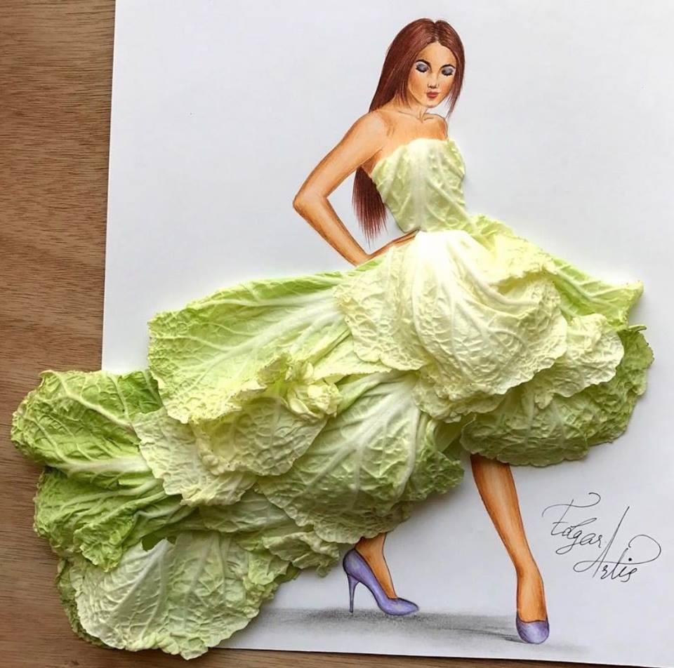 Lettuce Leaf Dress Fashion Art