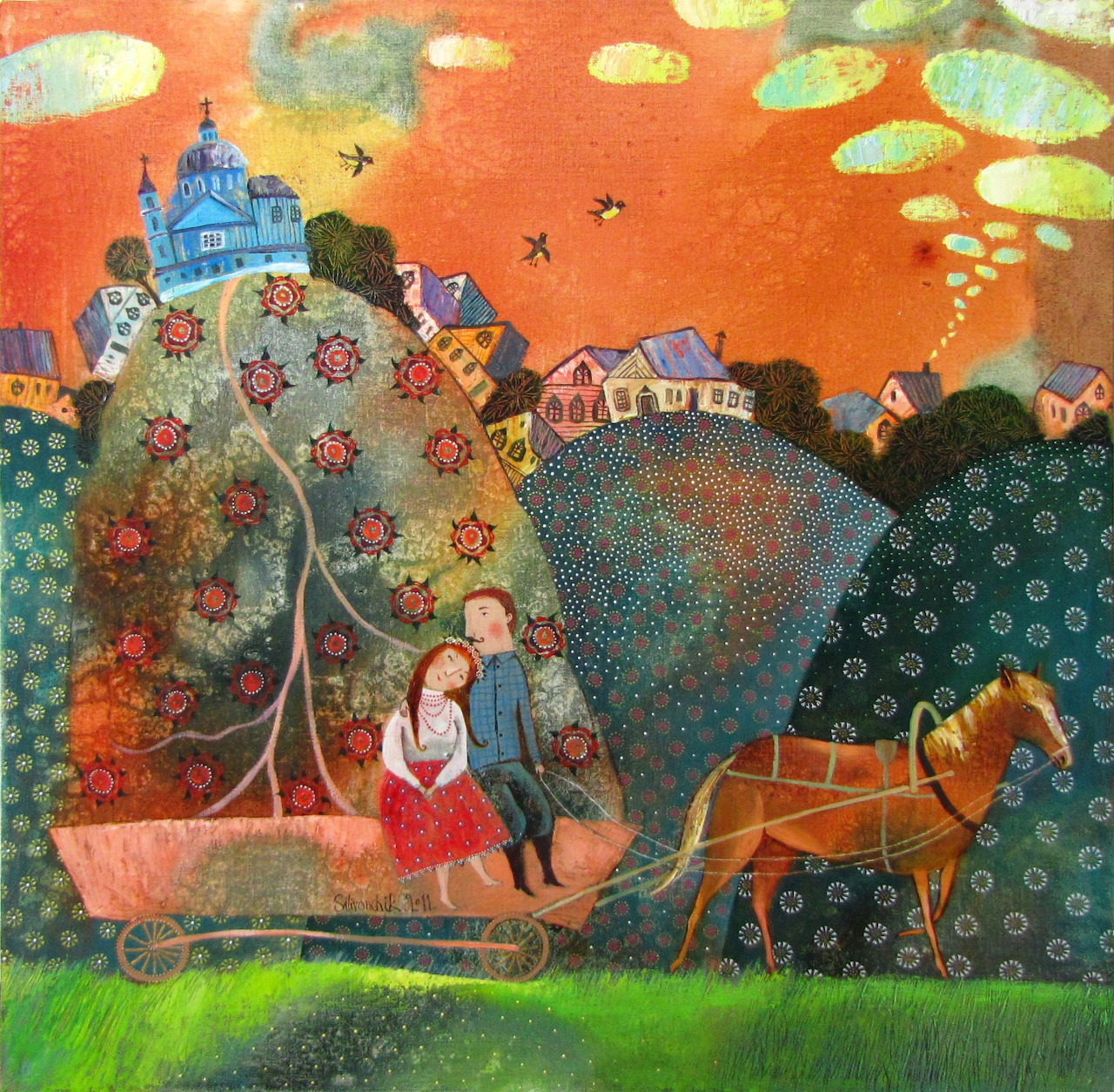 Whimsical Horse Cart