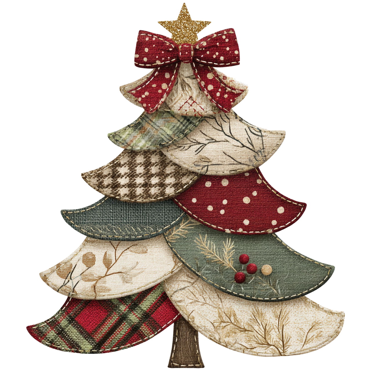 Patchwork Fabric Christmas Tree