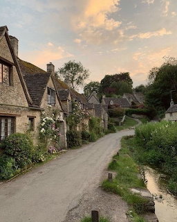 English Stone Cottages Village Lane