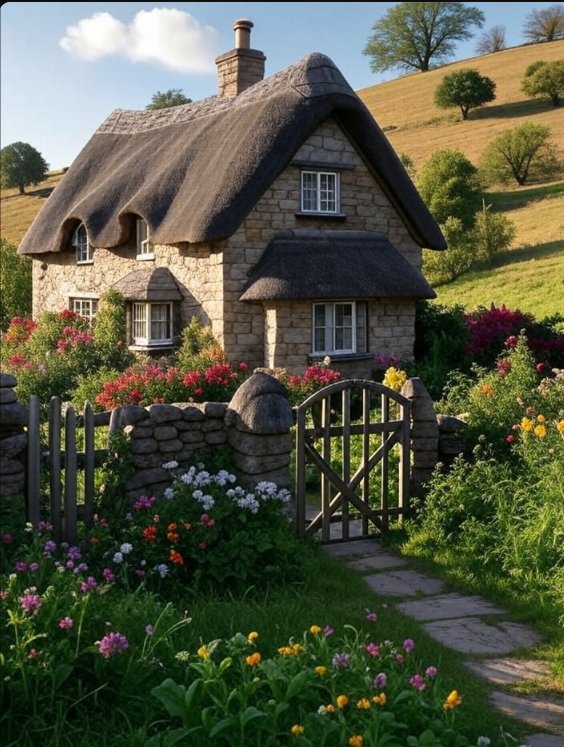 English Thatched Cottage Garden
