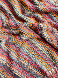 Colorful Crochet Moss Stitch Blanket