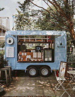 Blue Food Truck Outdoor