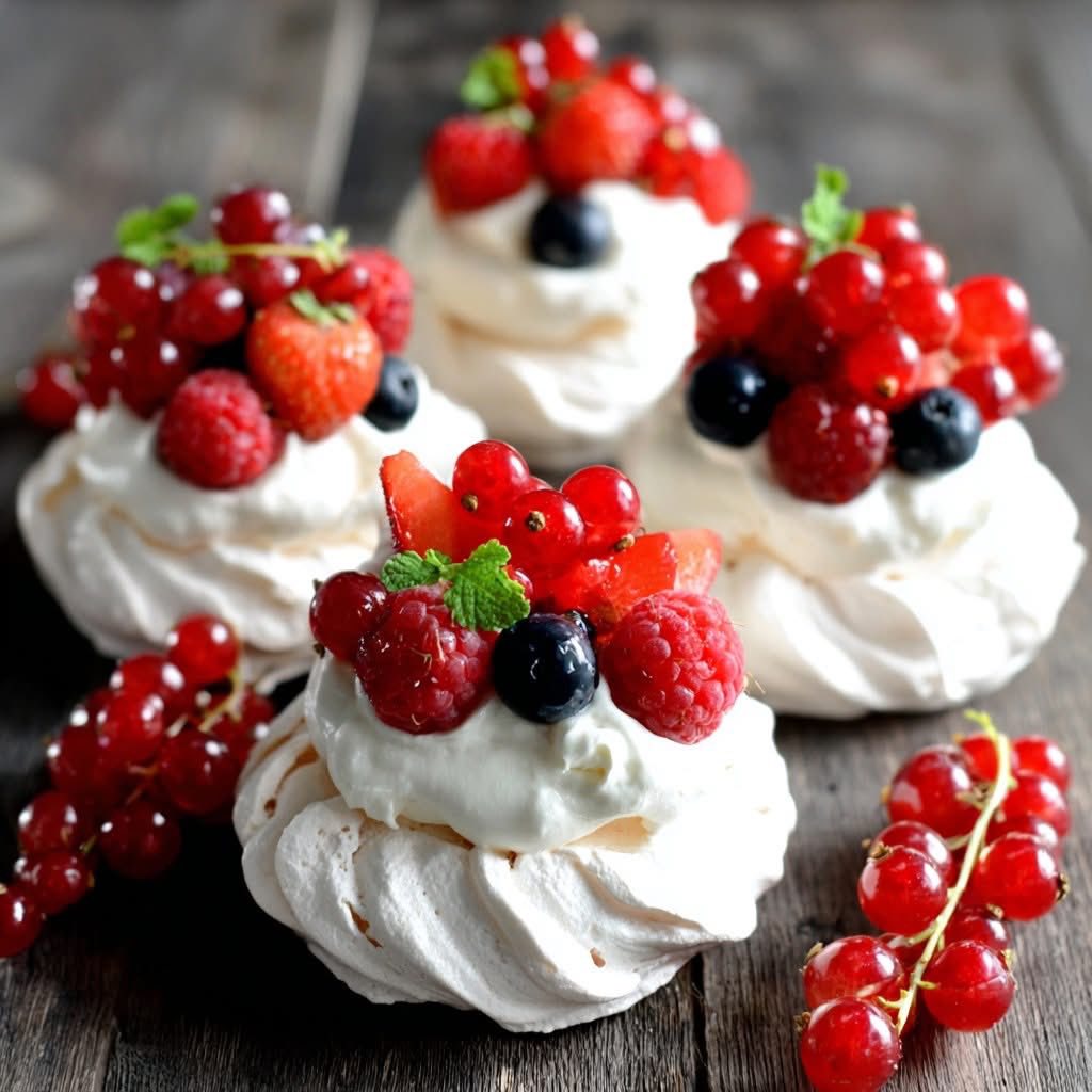 Mini Pavlovas with Berries