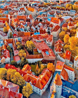 Tallinn Old Town Aerial View