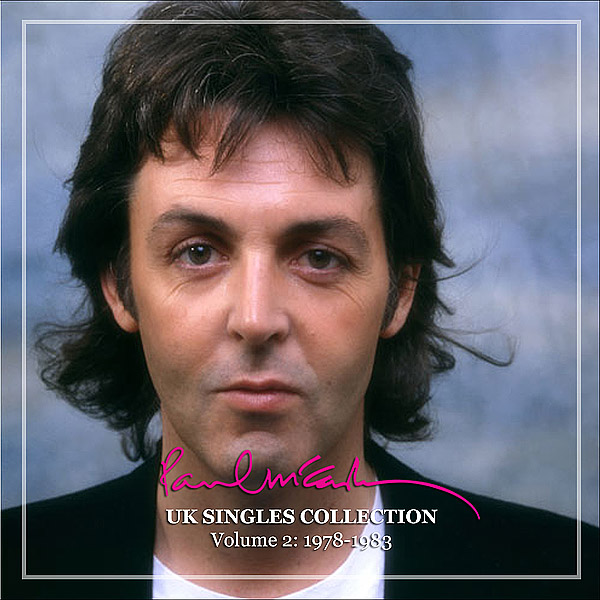 Portrait of Paul McCartney against a soft blue background with album text overlay