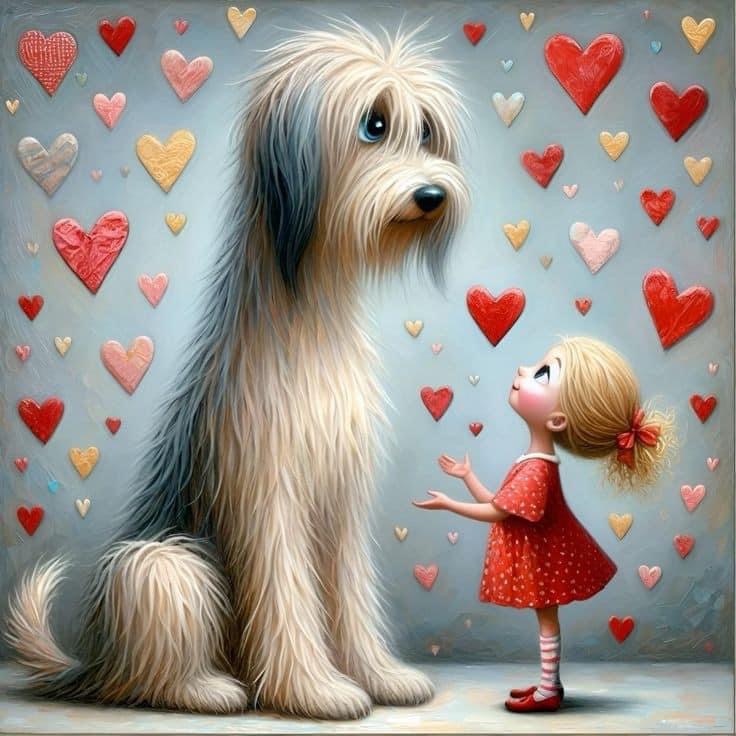 Valentine Girl and Dog