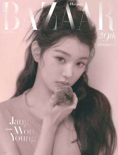 Wonyoung in a fashion magazine editorial portrait