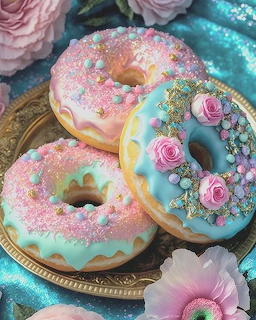 Decorated Donuts with Flowers